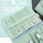 16-Piece Nail Care Set - Stainless Steel Tools Close Up