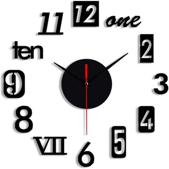 3D Wooden Wall Clock Decor - Wall Sticker Clock for Home