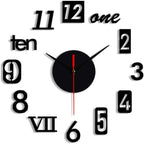 3D Wooden Wall Clock Decor - Wall Sticker Clock for Home