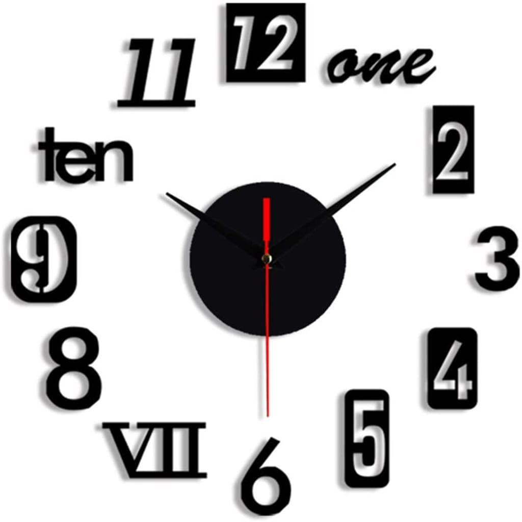 3D Wooden Wall Clock Decor - Wall Sticker Clock for Home Decor Design 2