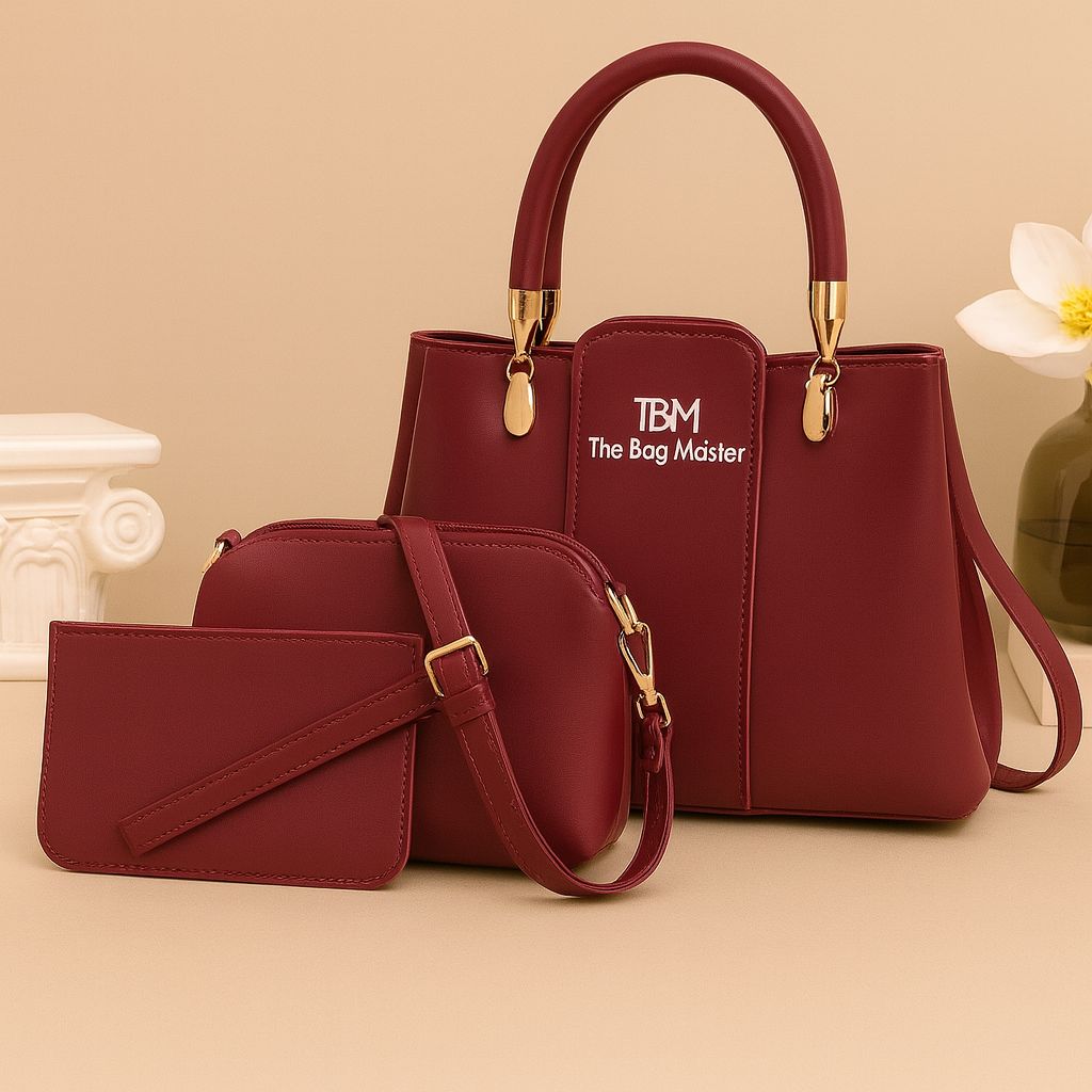 3 piece ladies handbag set in elegant design