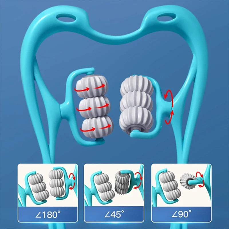 6 Wheel Neck Massager - Pressure Point Wheels Close Up