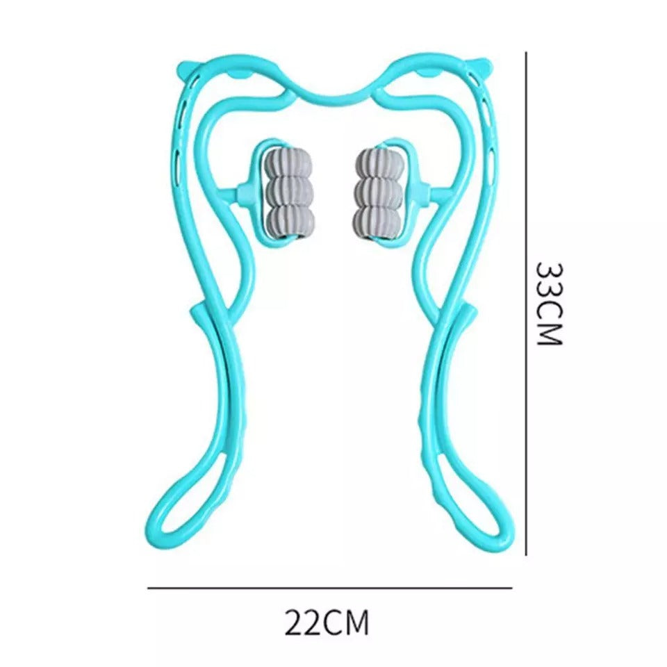 6 Wheel Pressure Point Neck Massager - Front View Product Size