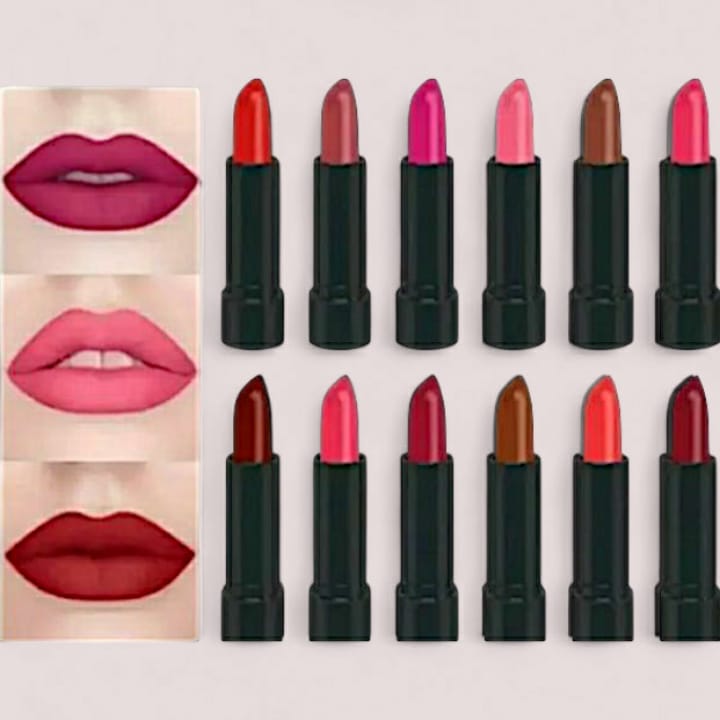 Close-up of matte lipstick texture on applicator tip