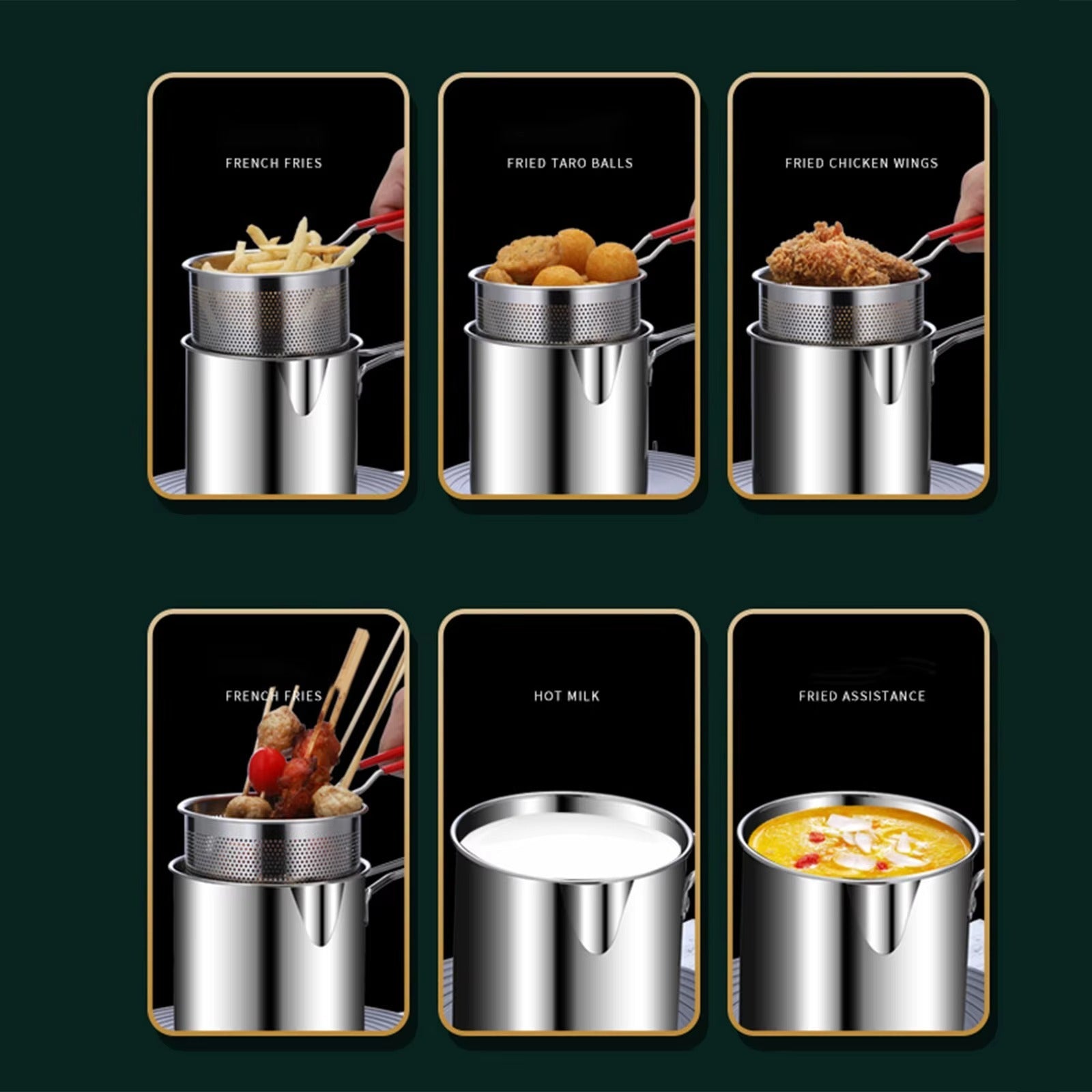 Easy to clean frying pot with smooth finish