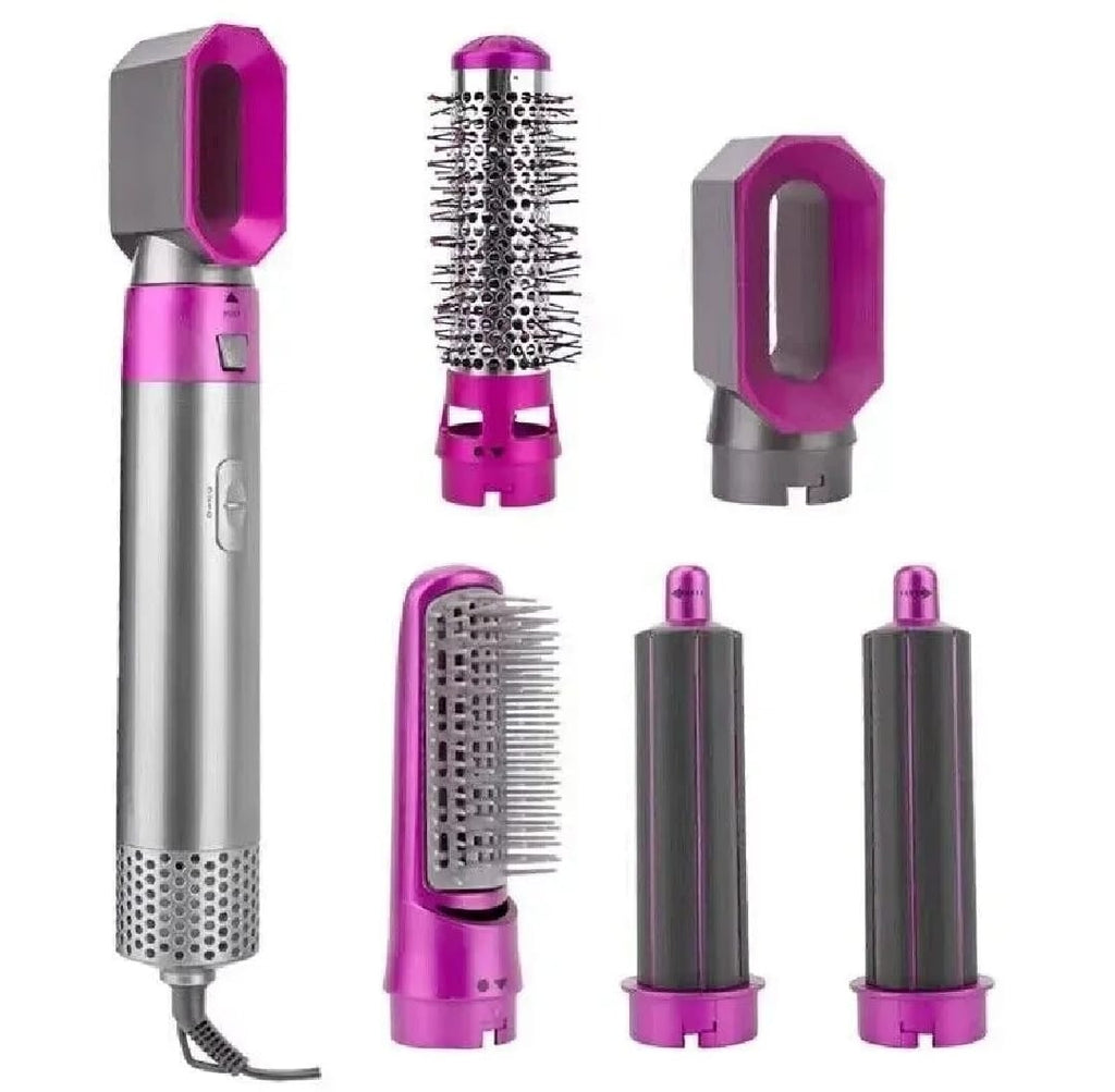 Electric hair styler curling hair into smooth waves