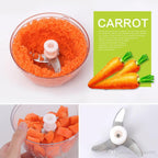 Manual Hand Push Chopper in Use - Chopping Vegetables