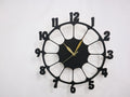 Retro Design 3D Wooden Wall Clock for Living Room Decor - Front View