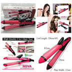 2-in-1 Nova Hair Straightener and Curler - Dual-Use Styling Tool with Ceramic Plates, Model NH-2009
