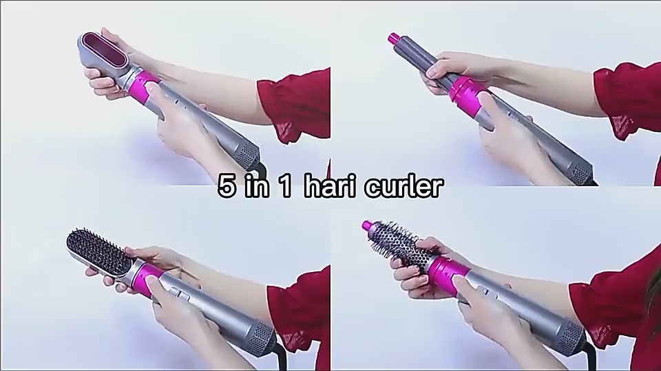 High quality 5 in 1 hair styler brush with detachable heads