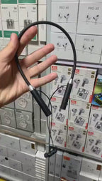 Wireless Bluetooth neckband earphones with in-line control buttons
