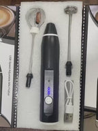 Rechargeable coffee beater with 3-speed electric frother design